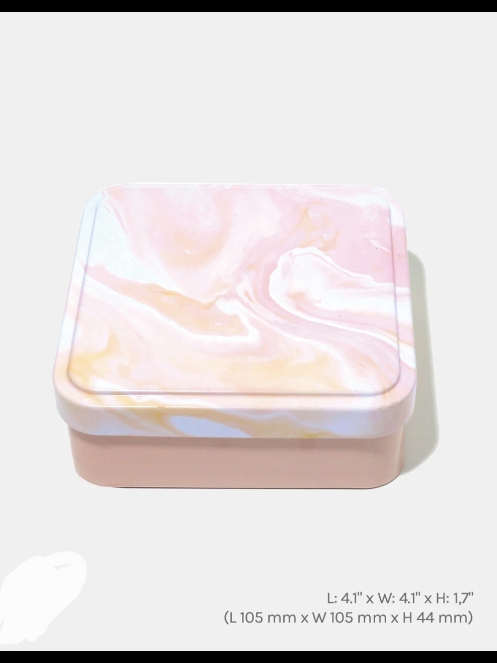 Marble-Top Pink Square Trinket Box BNIB